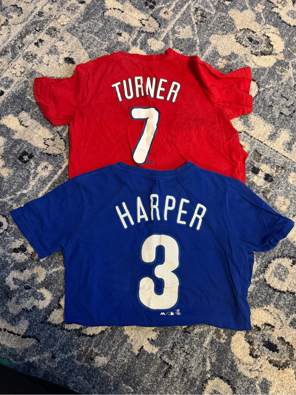 Kids Short-Sleeve MLB Phillies Harper n Turner tshirts - Red & Blue